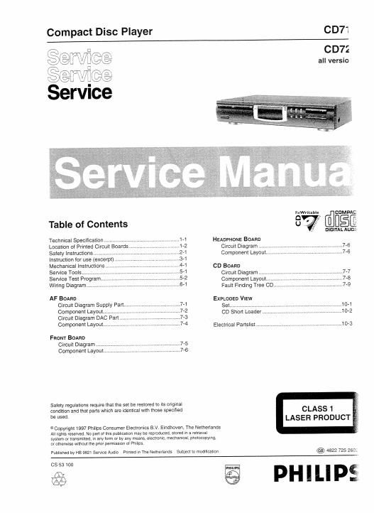 philips cd 723 service manual