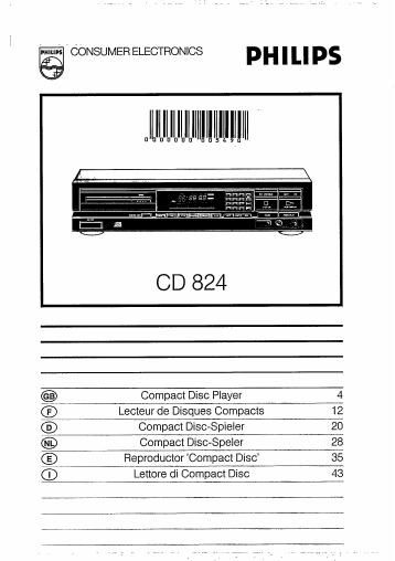 philips cd 824 owners manual