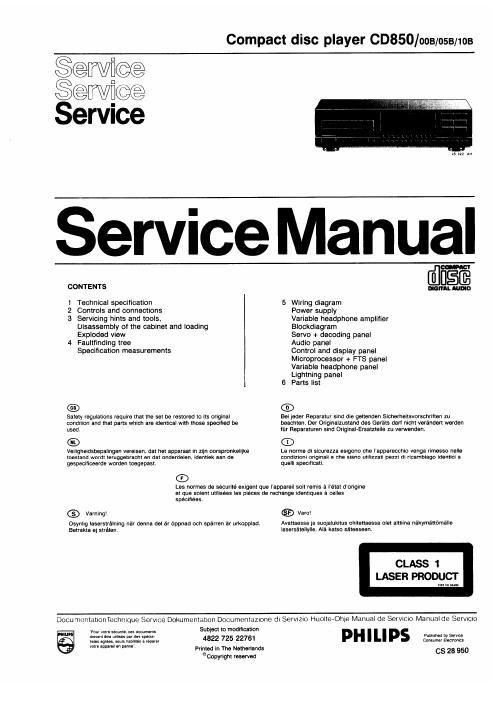 philips cd 482 service manual