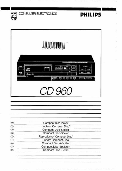 philips cd 960 owners manual