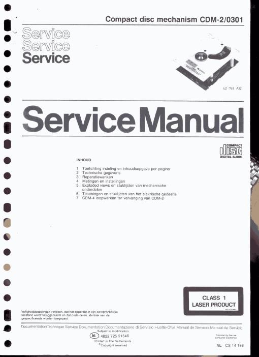 philips cd m 2 service manual