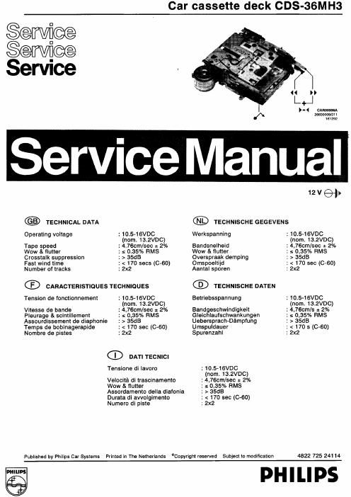 philips cd s 36 mh 3 service manual