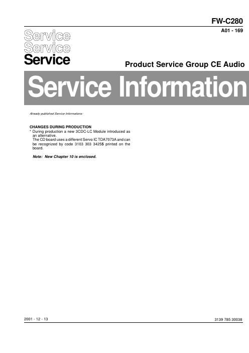 philips fw c 280 service information