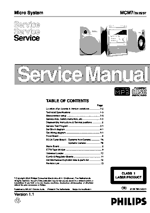 Free Audio Service Manuals - p / philips / philips-mcm