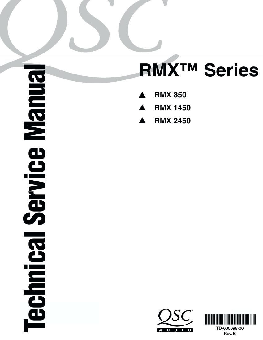 QSC RMX Series Rev B Service Manual