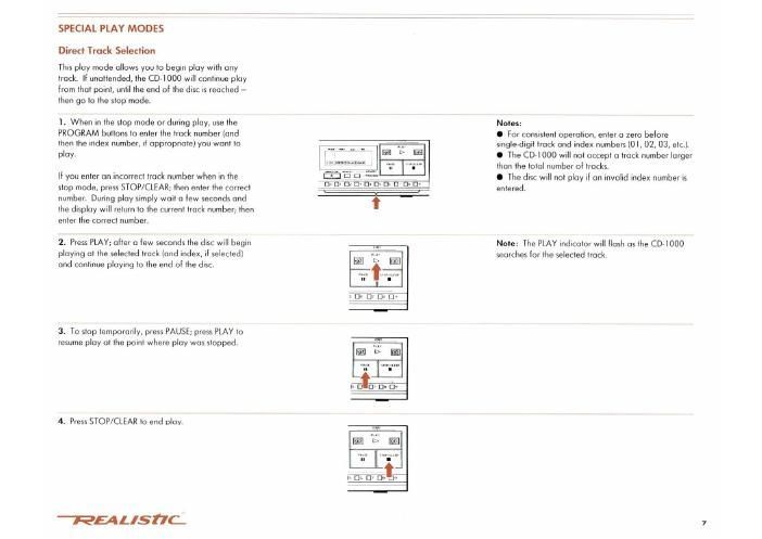 realistic cd 1000 owners manual