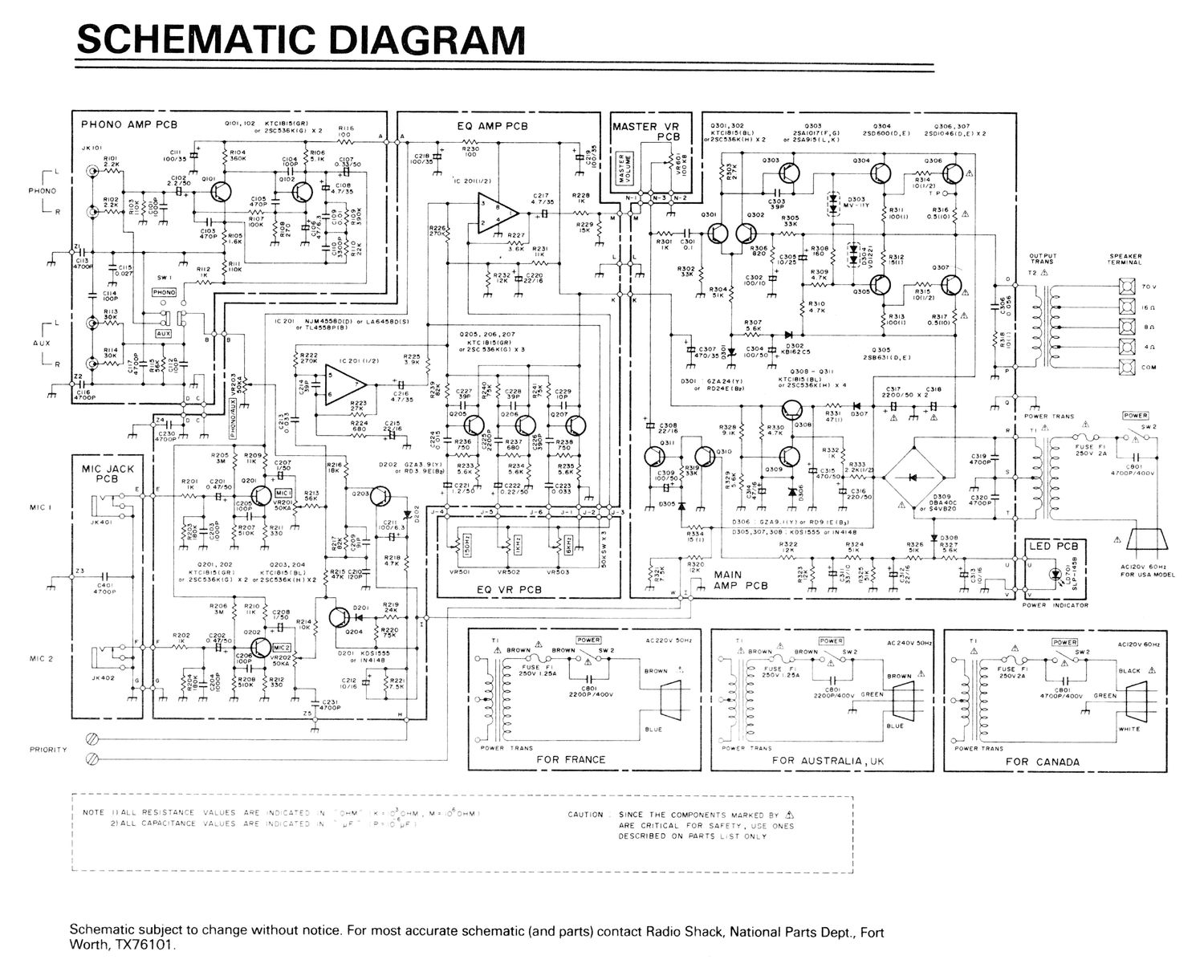 Free Audio Service Manuals - Free download realistic mpa 40 schematic