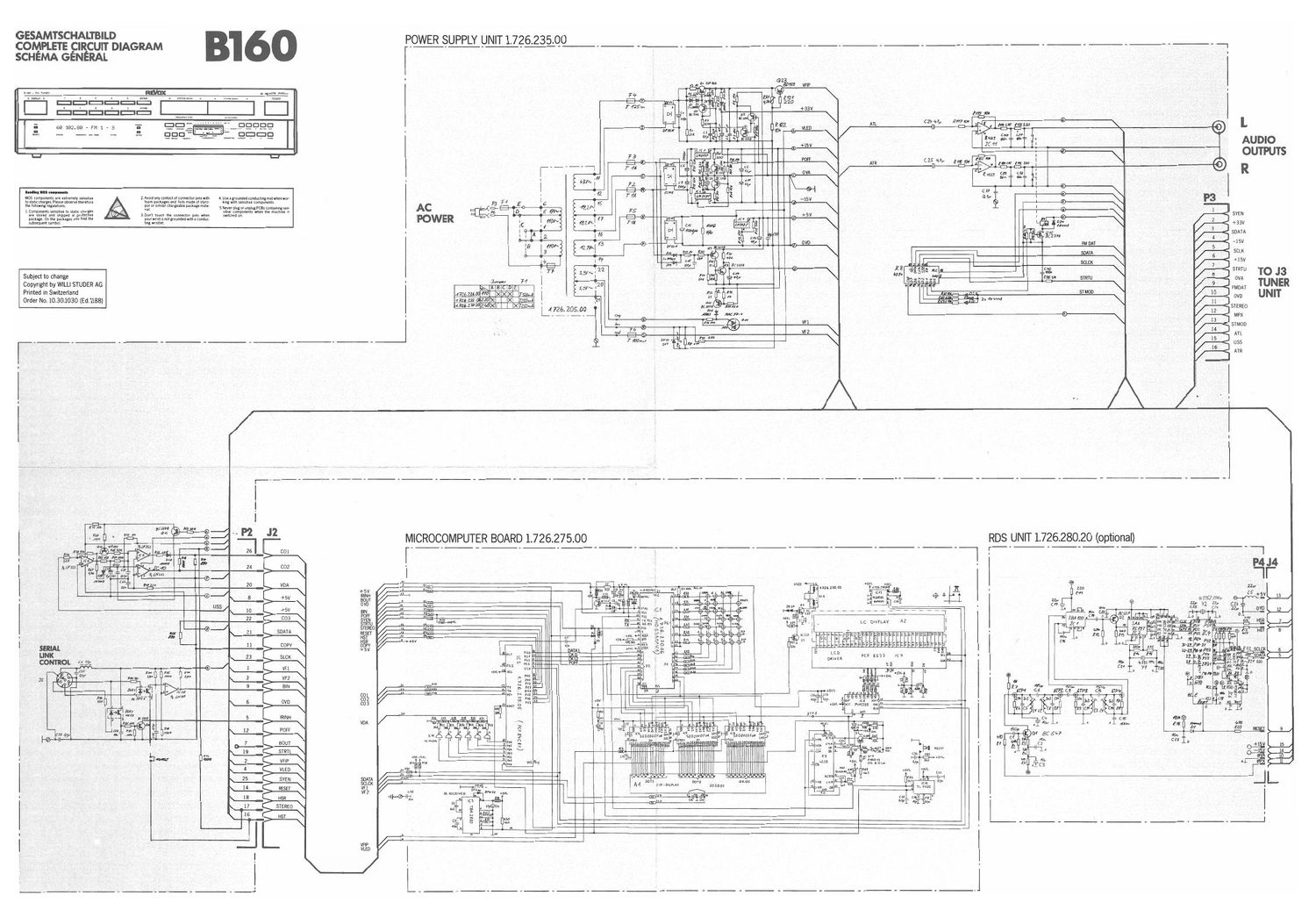 Revox B 160 Schematic