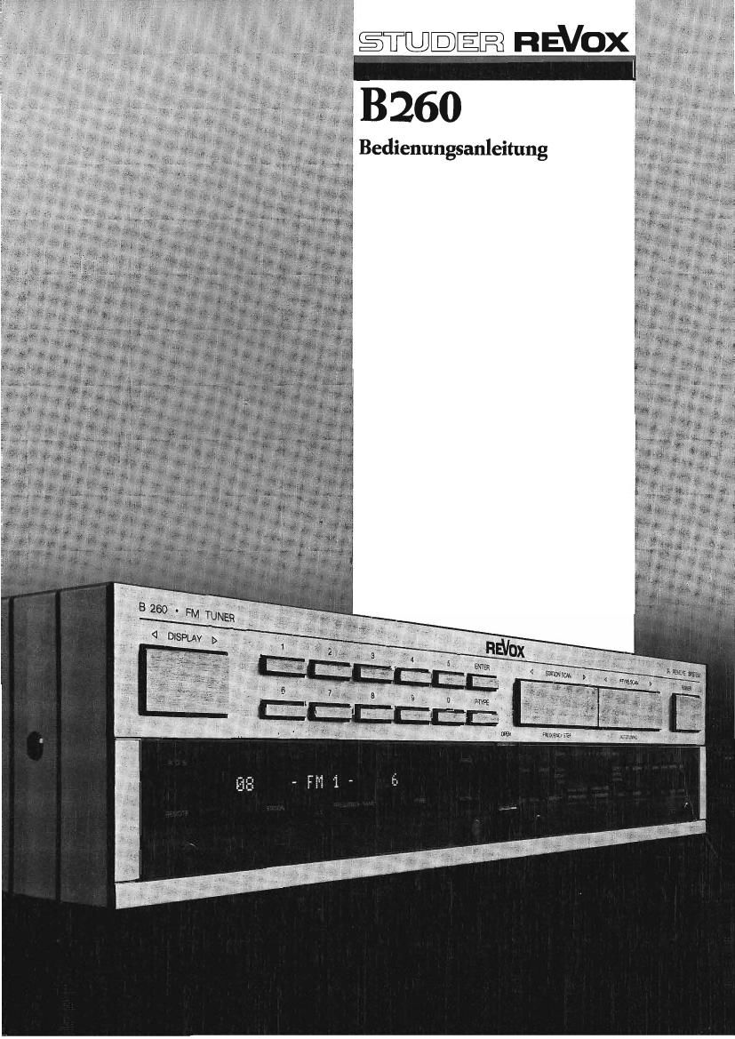 Revox B 260 Owners Manual