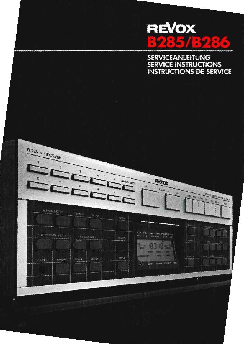 Revox B 285 B 286 Service Manual