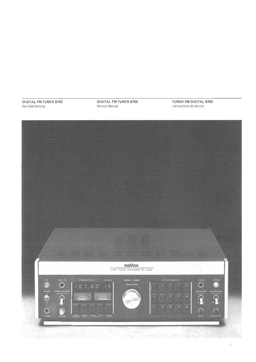 Revox B 760 Service Manual