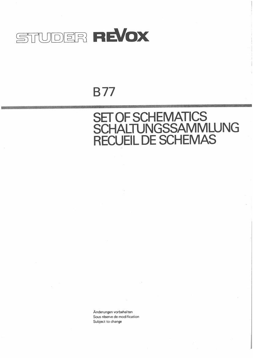 Revox B 77 Schematic