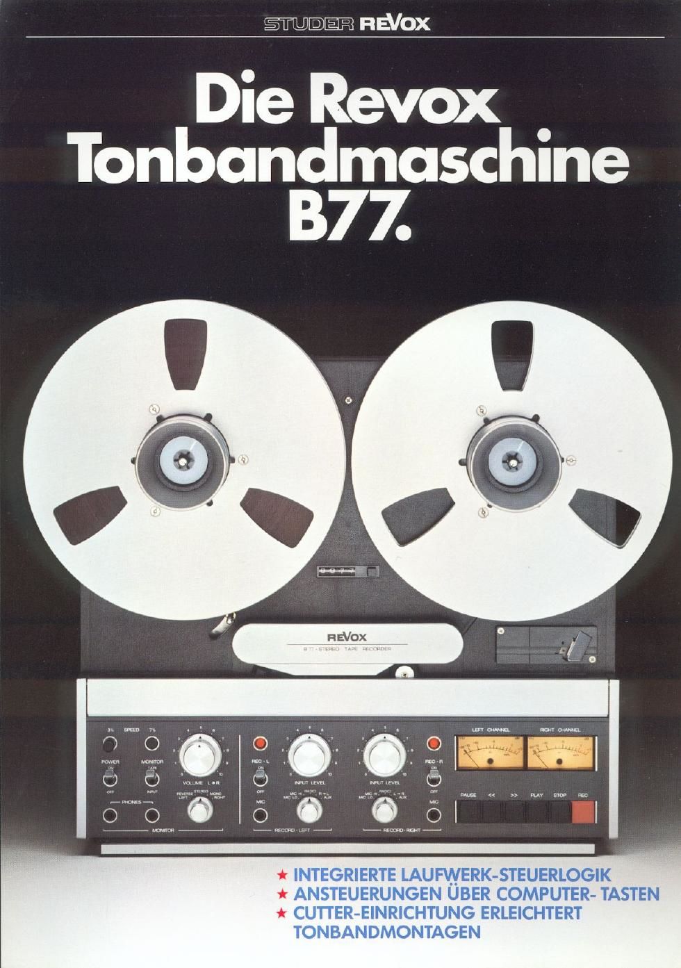 Free Audio Service Manuals - Free download revox B77 brochure 3