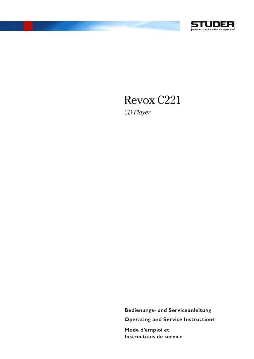 Revox C 221 Service Manual