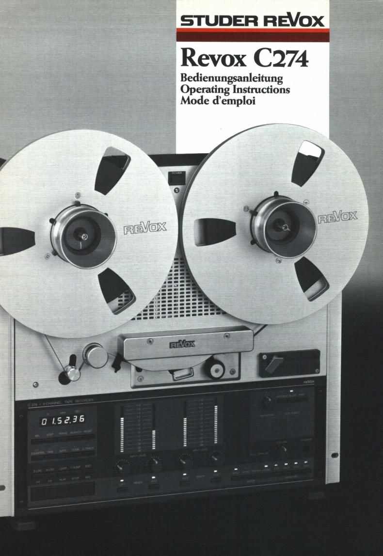 Revox C 274 Owners Manual