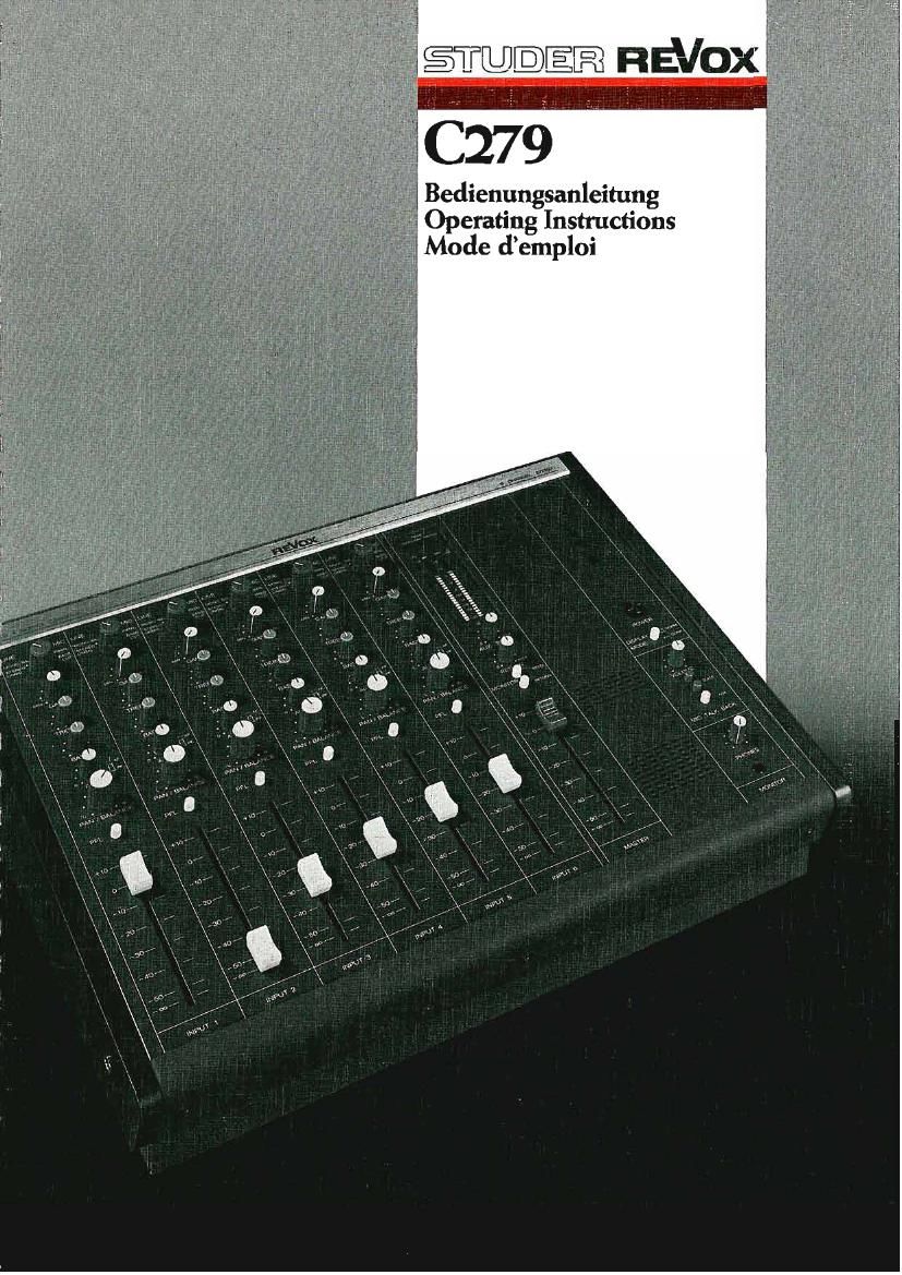 Revox C 279 Owners Manual