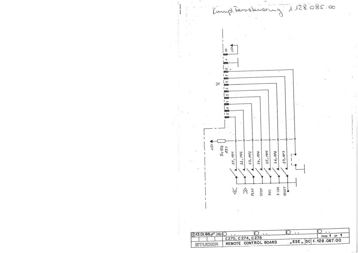 Revox C 27X REMOTE Schematic