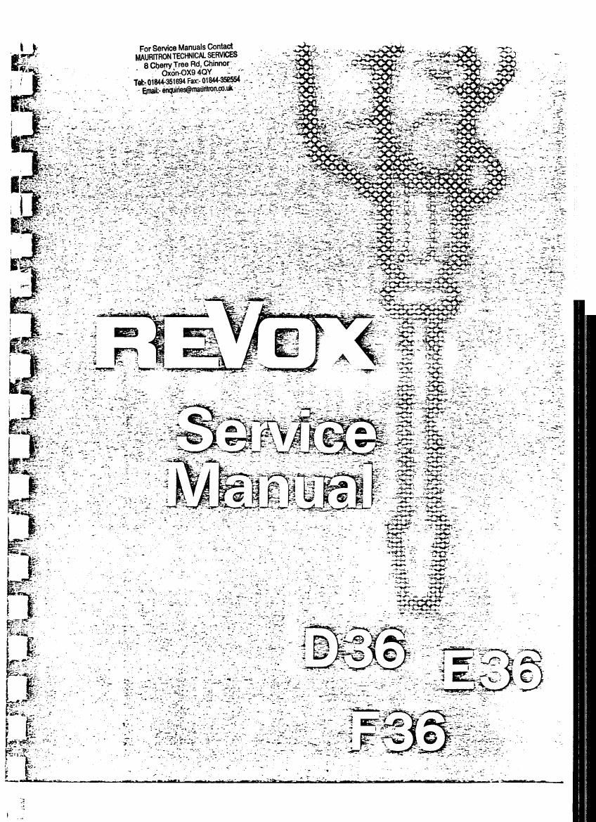 Revox E 36 Service Manual