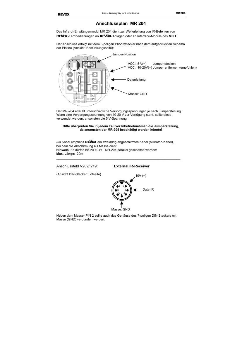 Revox M 204 Owners Manual