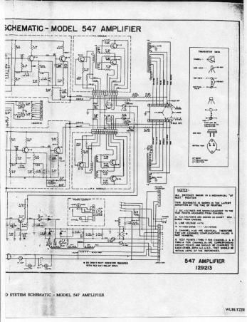 Rockola 547A Jukebox Amplifier Partial Schematic