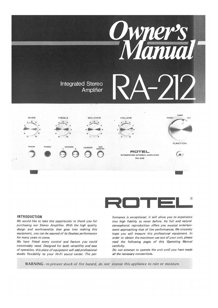 Rotel RA 212 OM