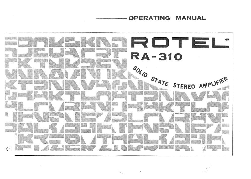 Rotel RA 310 OM