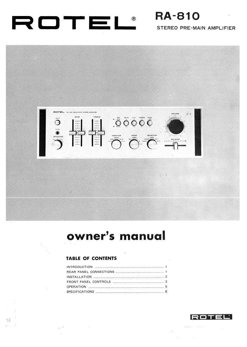 Rotel RA 810 OM