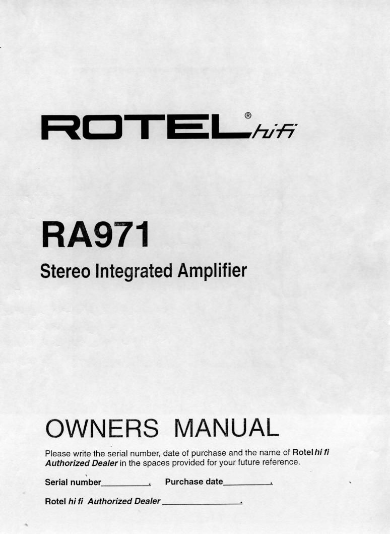 Rotel RA 971 OM