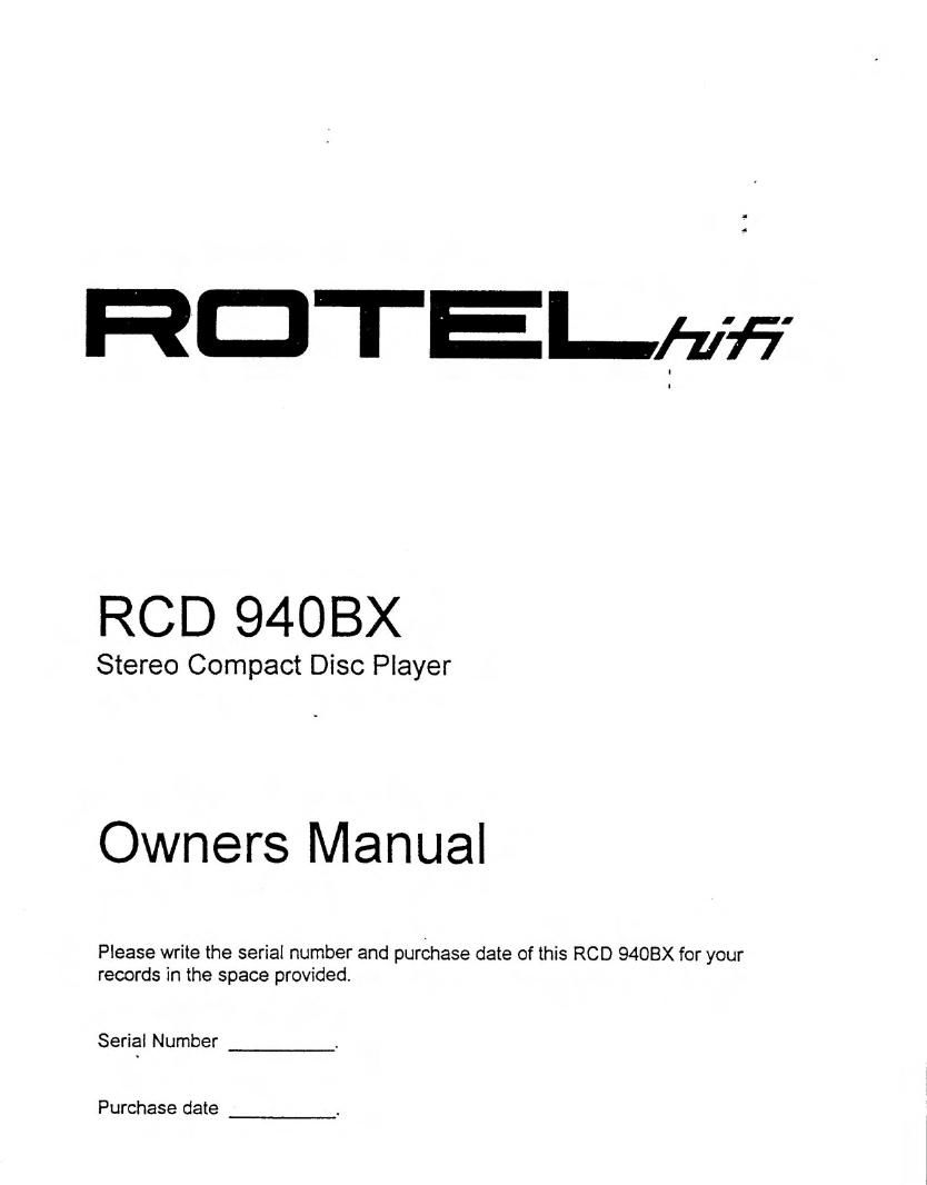 Rotel RCD 940AX OM