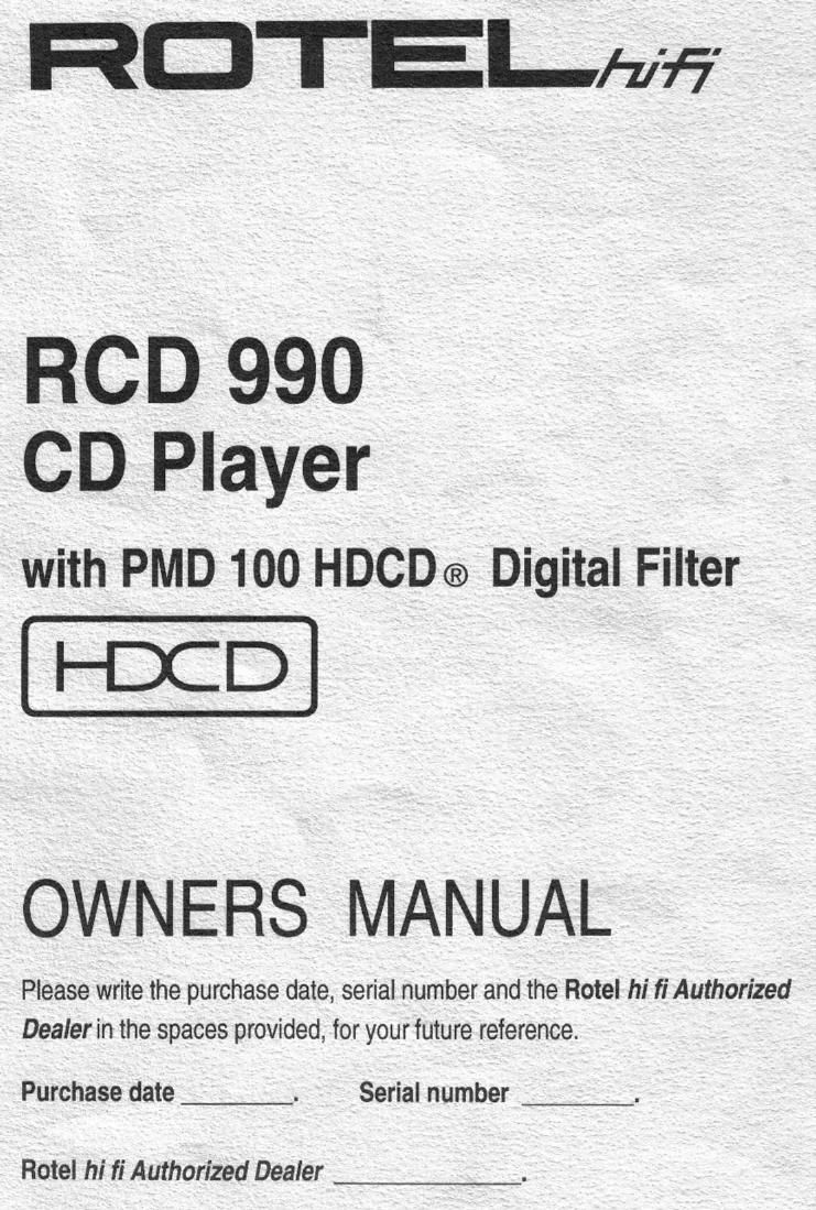 Rotel RCD 990 OM