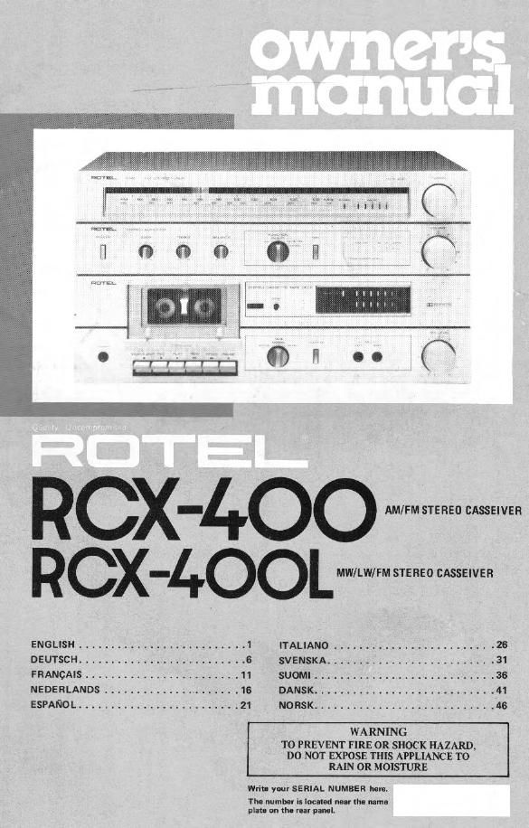 Rotel RCX 400 OM