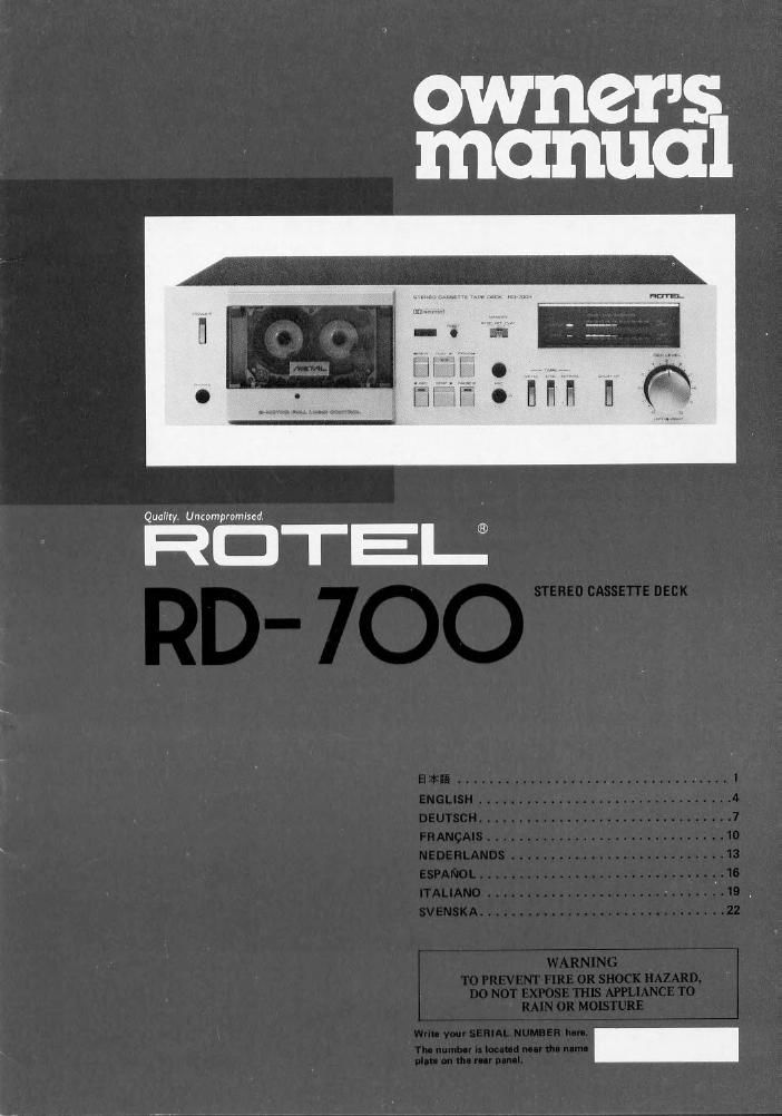 Rotel RD 700 OM