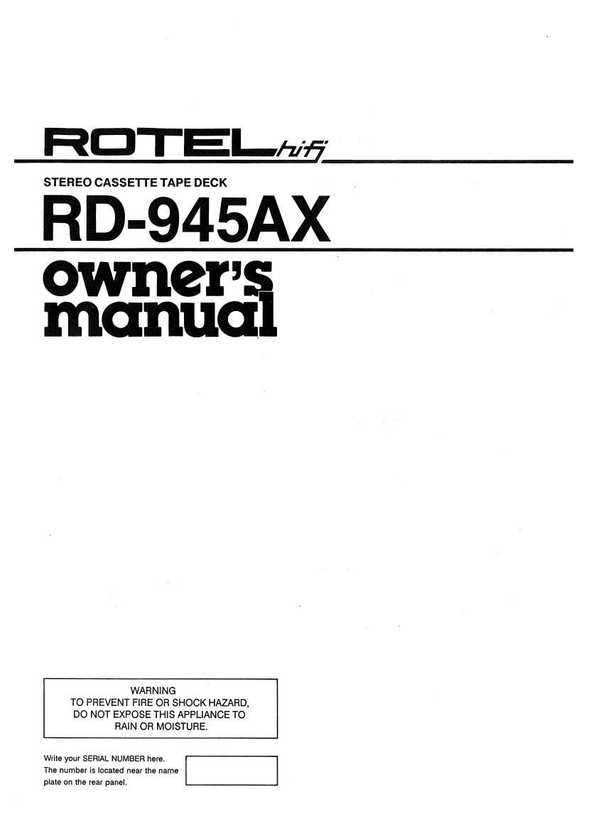 Rotel RD 945AX OM