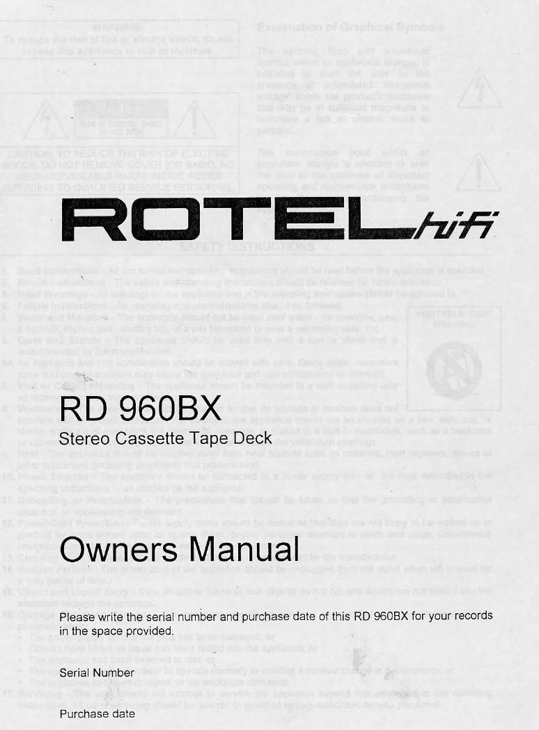 Rotel RD 960BX OM