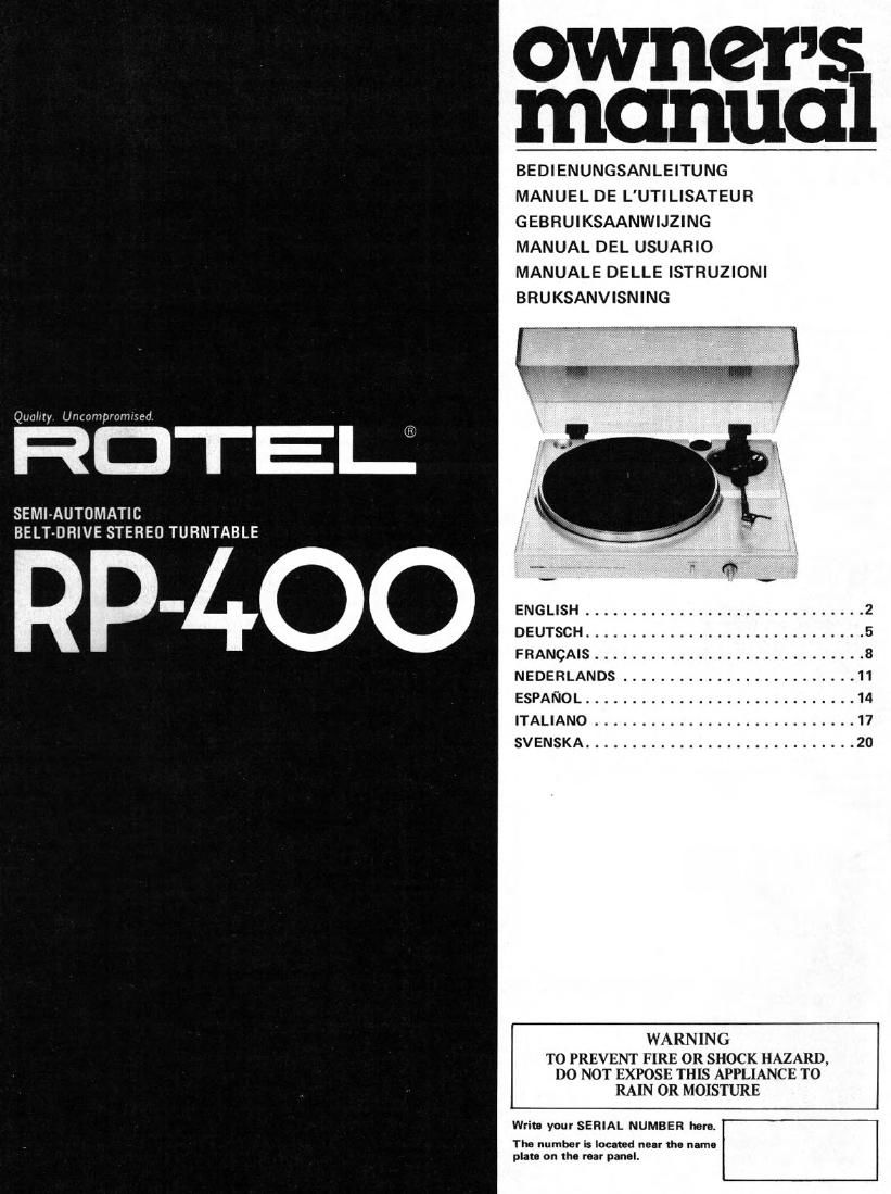 Rotel RP 400 OM