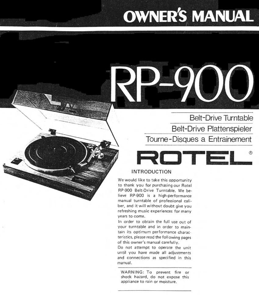 Rotel RP 900 OM