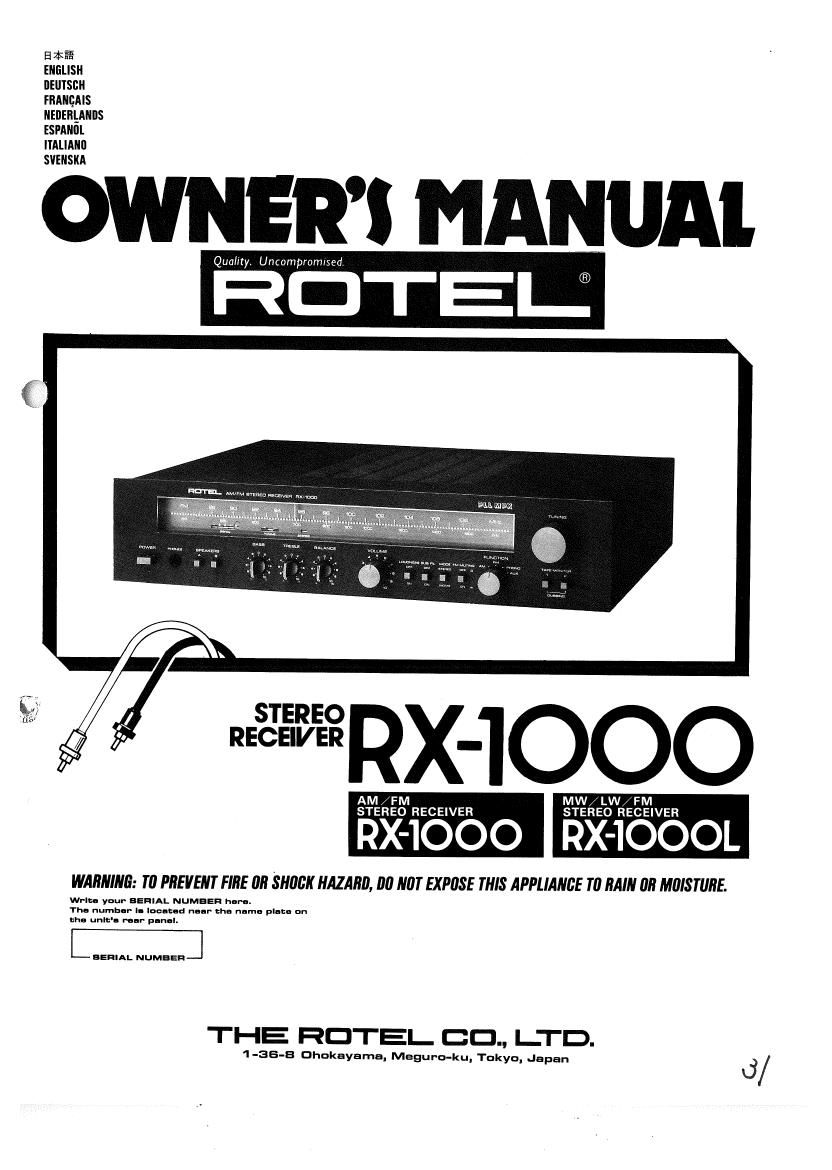 Rotel RX 1000 1000L OM