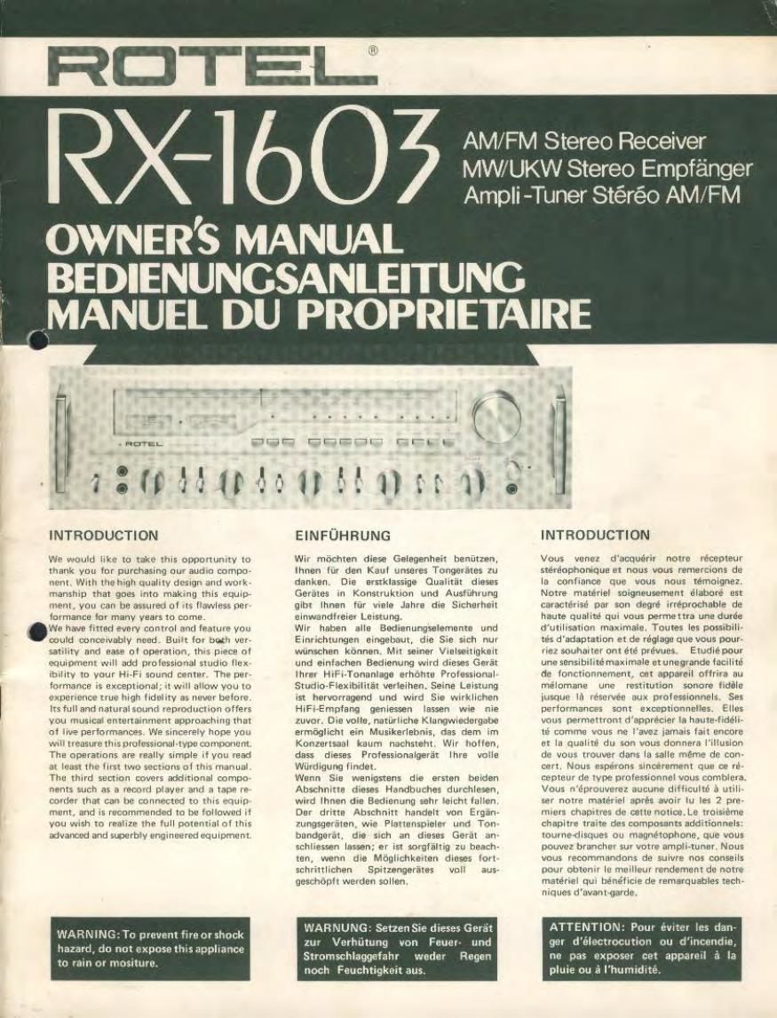 Rotel RX 1603 OM