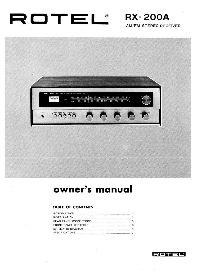 Rotel RX 200A OM