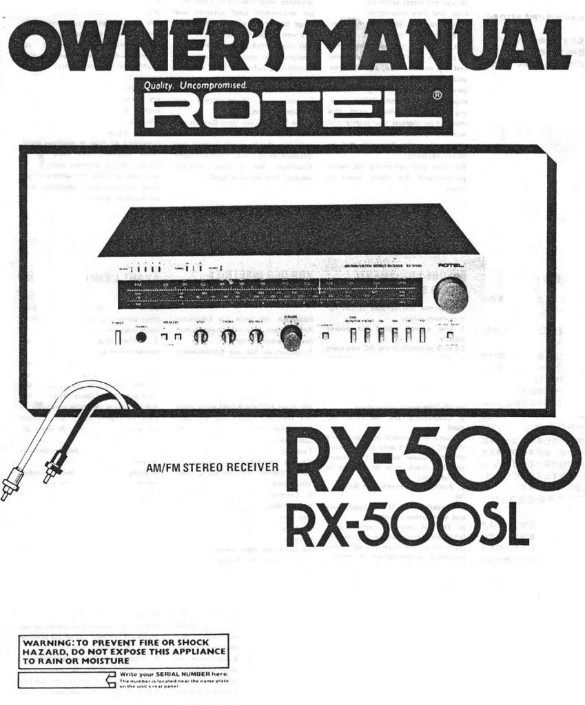 Rotel RX 500 500SL OM