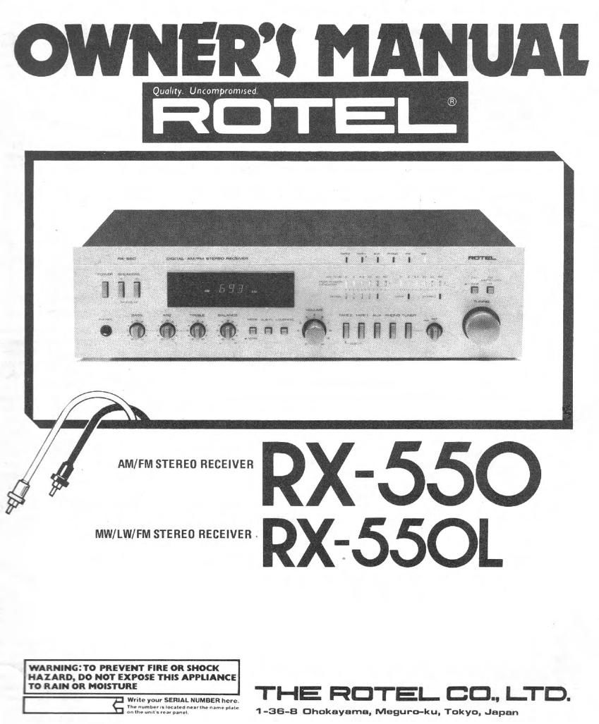 Rotel RX 550 550L OM