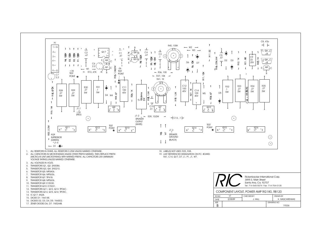 rickenbacker rg 180pcb pwramp