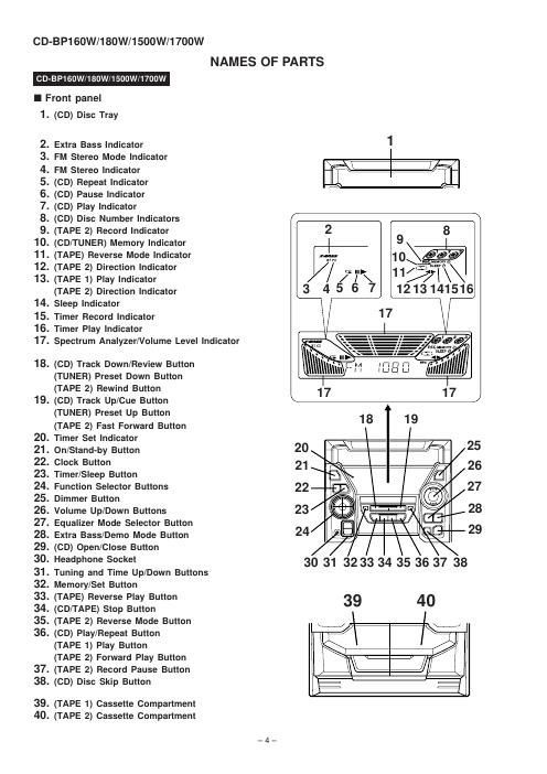 sharp cd ch 1500 h service manual