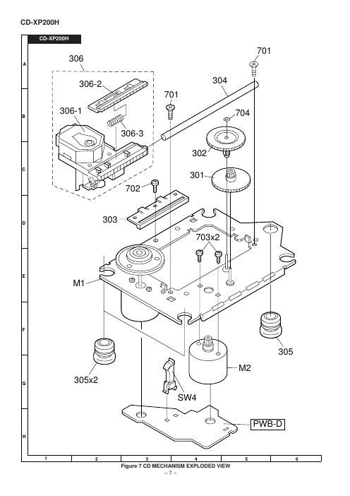 sharp cd xp 200h exploded views