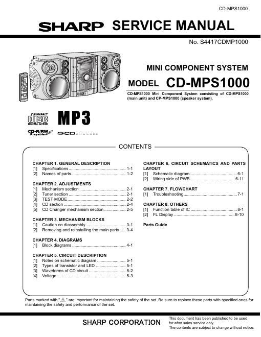 sharp rg f 851 g service manual