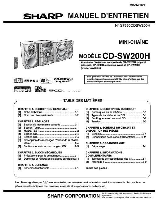 sharp sg 20 ht service manual