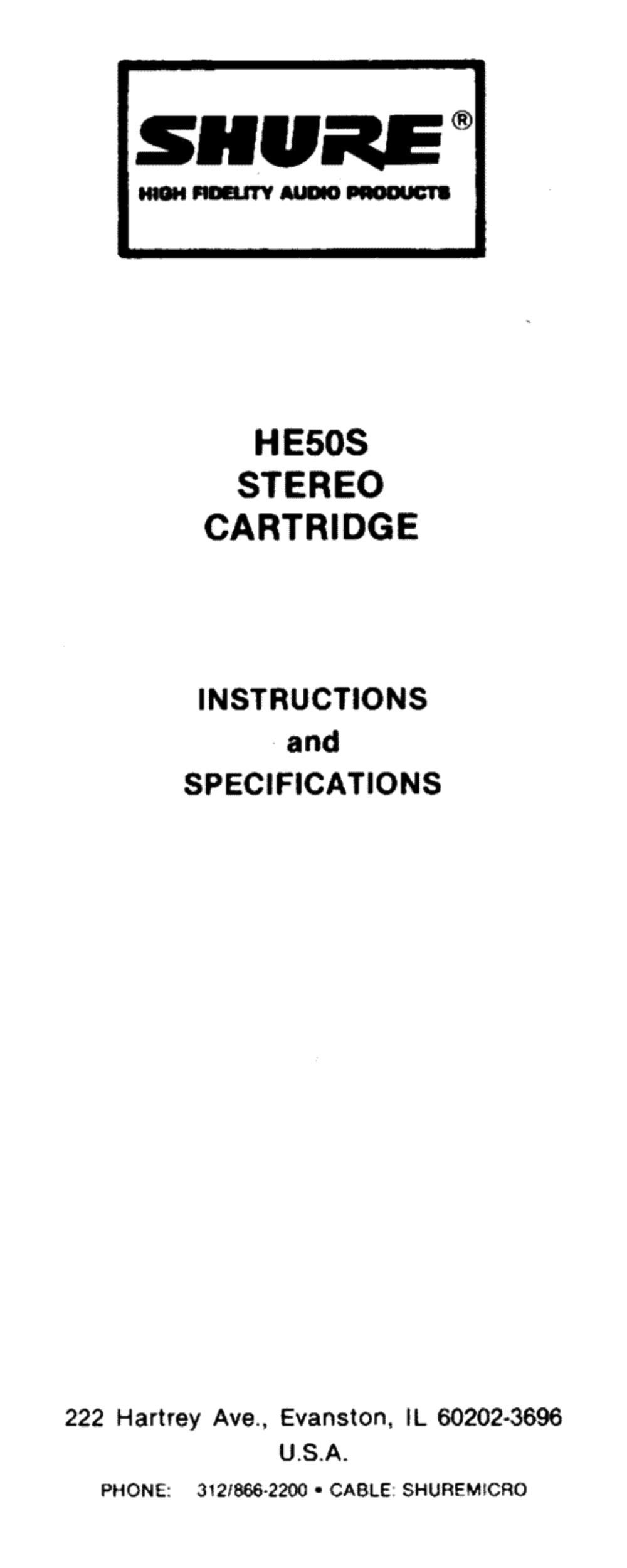 shure he 50 s owners manual