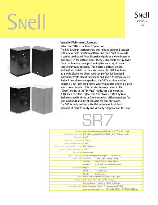 snell sr 7 brochure