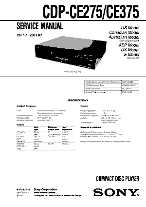 Free Audio Service Manuals - s / sony / sony-cdp