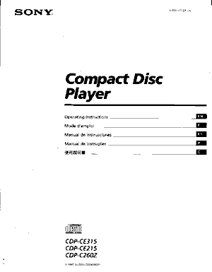 Audio Service Manuals - s / sony / sony-cdp